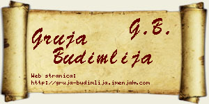Gruja Budimlija vizit kartica